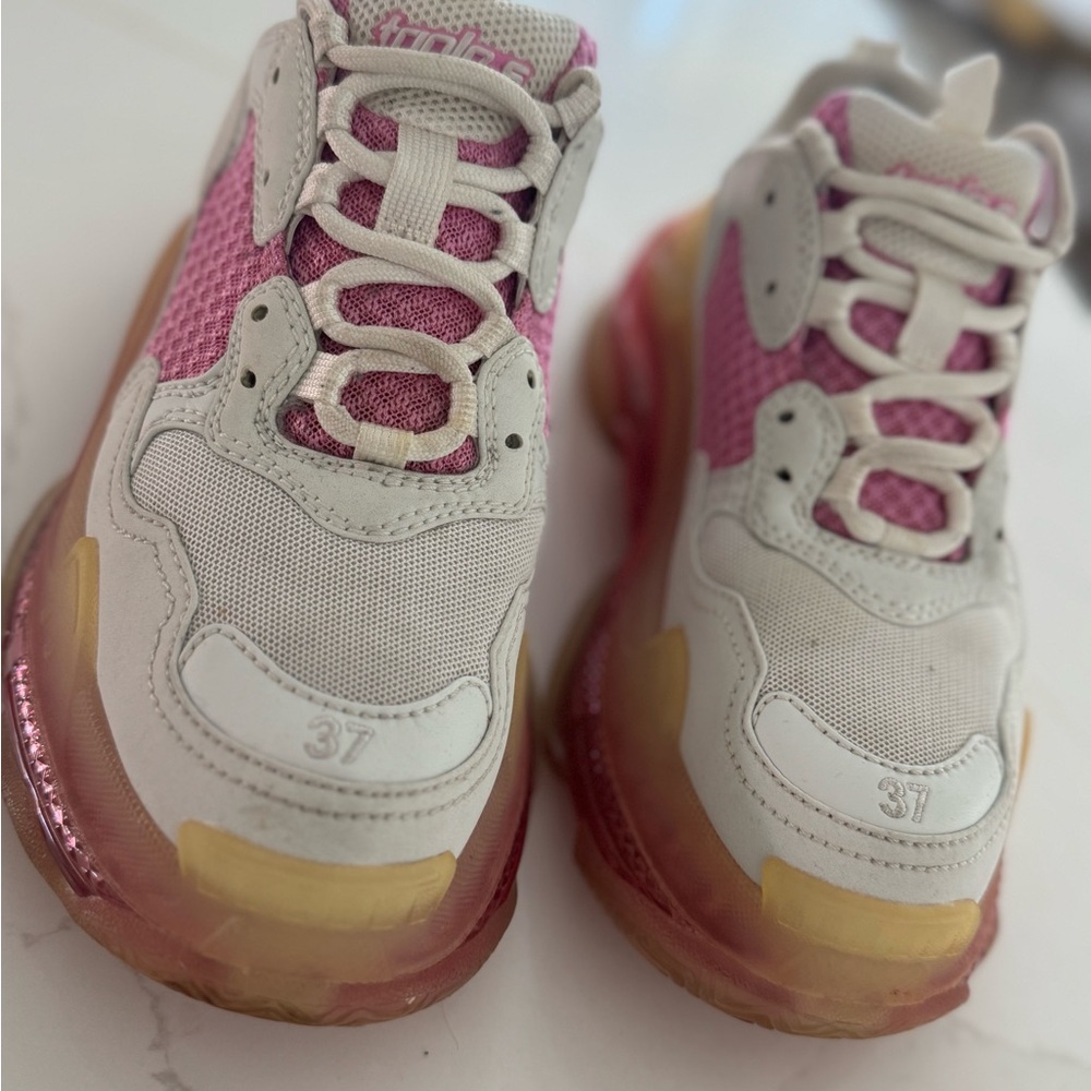 Balenciaga Pink and White Sneakers
